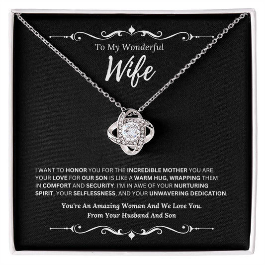 To My Amazing Wife From Husband and Son 4 - Love Knot Necklace
