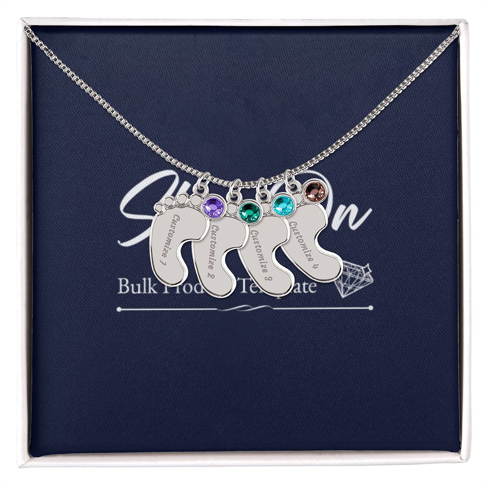 - Baby Feet Necklace with Birthstone