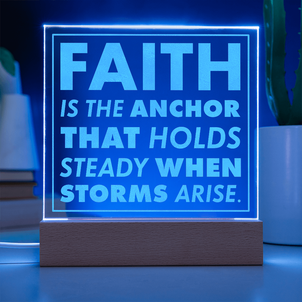 Steadfast Anchor-Engraved Acrylic Plaque