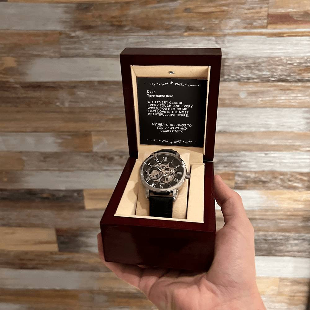 Beautiful Adventure - Men's Openwork Watch With Personalize Message Card