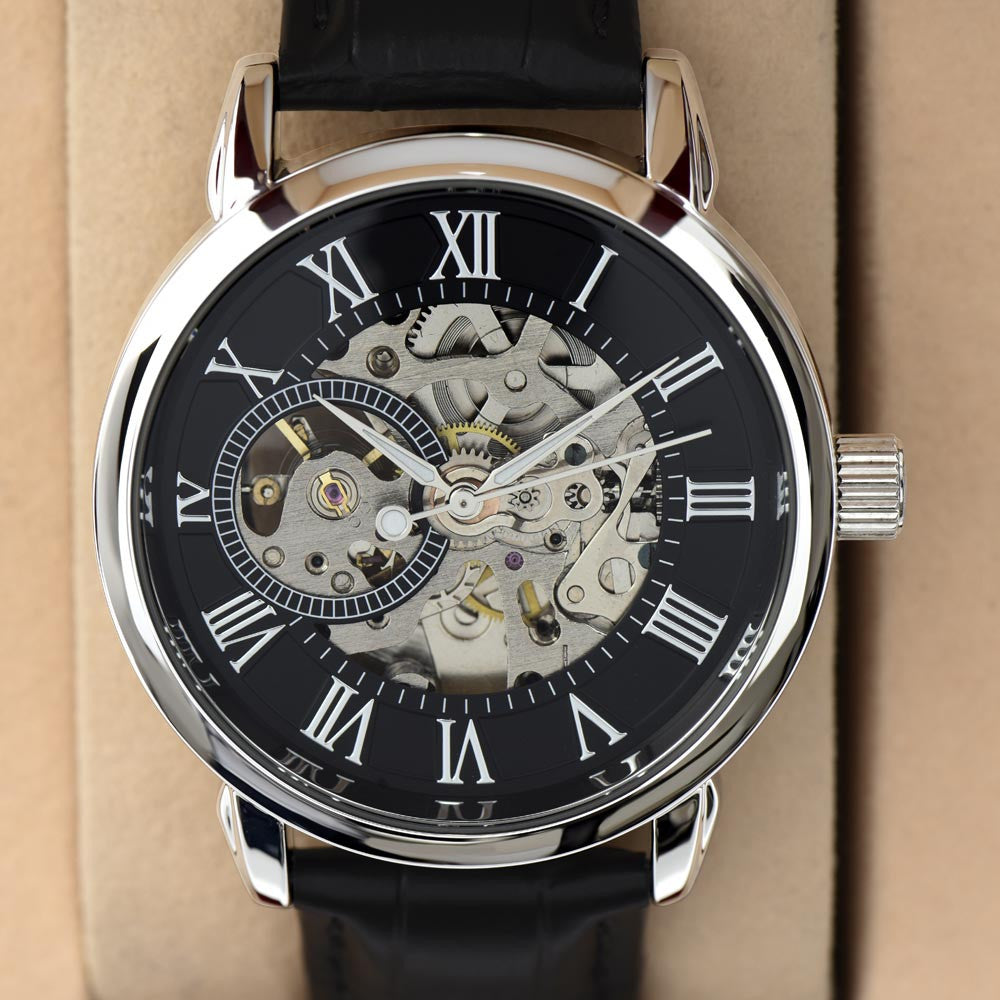 Always Yours - Men's Openwork Watch With Personalize Message Card