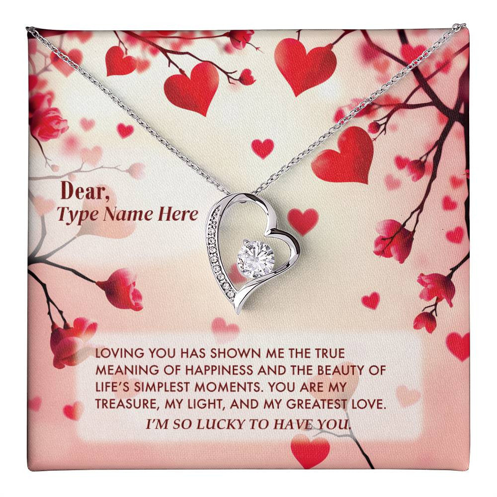 Lucky in Love - Forever Love Necklace With Personalize Message Card