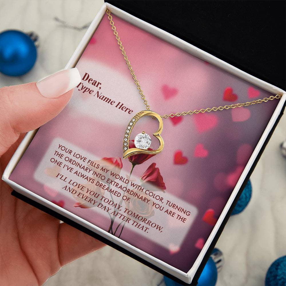 Extraordinary Love - Forever Love Necklace With Personalize Message Card