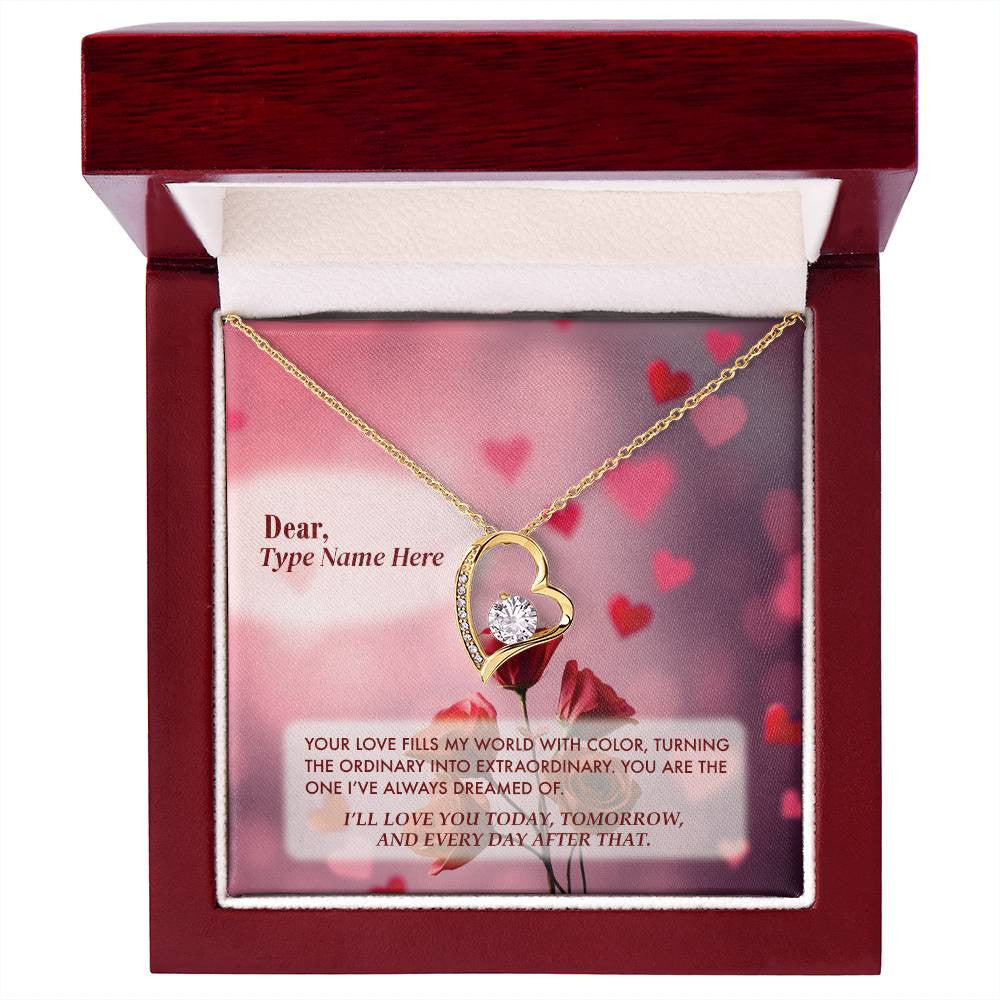 Extraordinary Love - Forever Love Necklace With Personalize Message Card