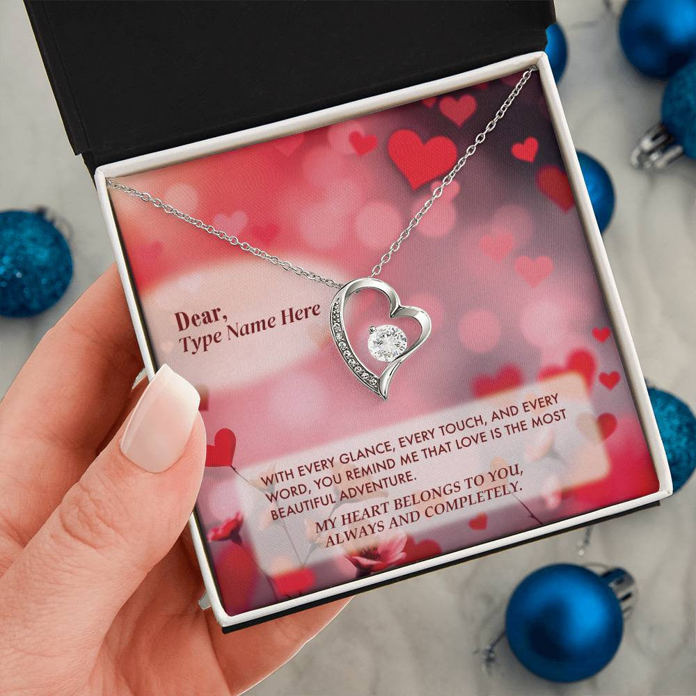 Beautiful Adventure - Forever Love Necklace With Personalize Message Card