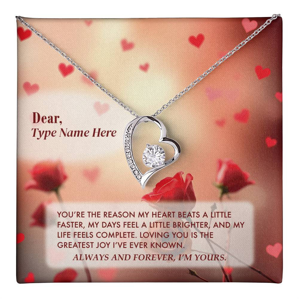 Always Yours - Forever Love Necklace Personalize Message Card