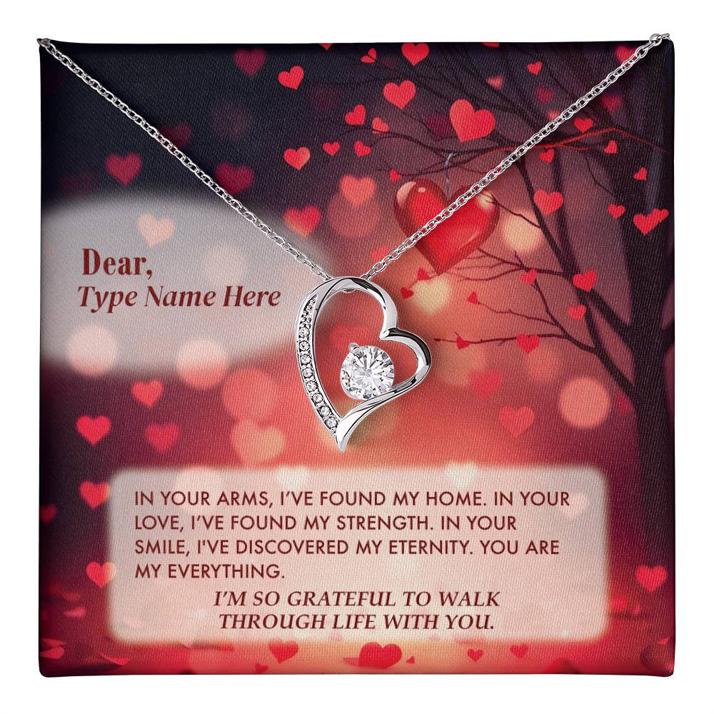 Eternally Yours - Forever Love Necklace With Personalize Message Card