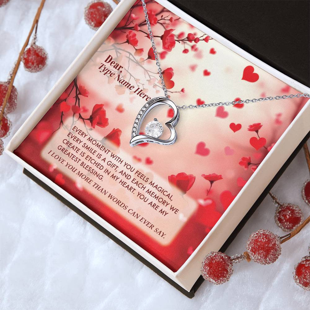 Love Beyond Words - Forever Love Necklace With Personalize Message Card