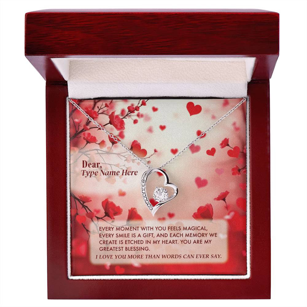Love Beyond Words - Forever Love Necklace With Personalize Message Card