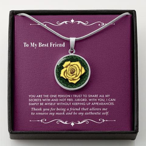 The Yellow Rose Friendship Circle Pendant Necklace 2