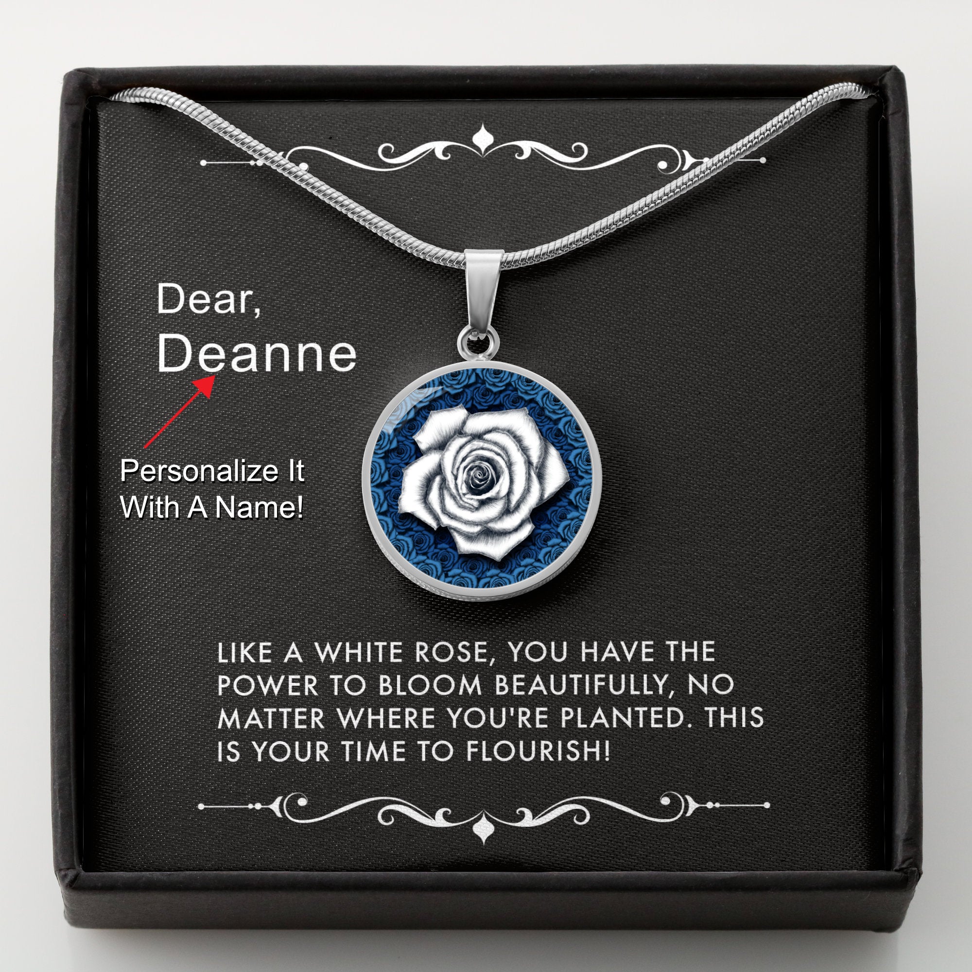 Bloom & Flourish-The White Rose Pendant Necklace