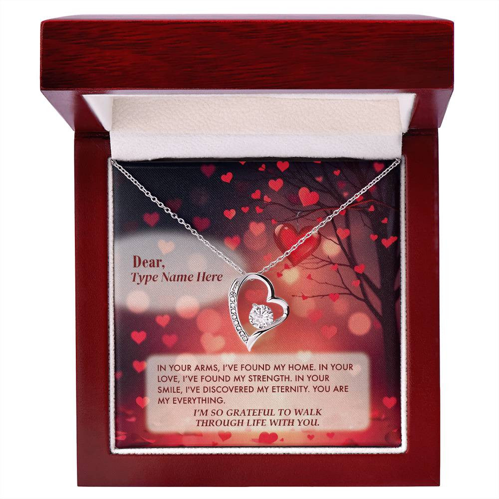 Eternally Yours - Forever Love Necklace With Personalize Message Card