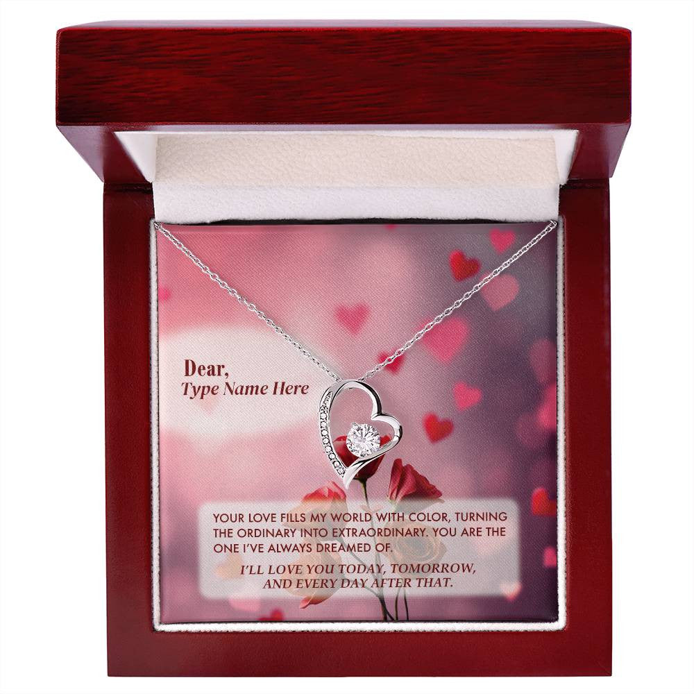 Extraordinary Love - Forever Love Necklace With Personalize Message Card