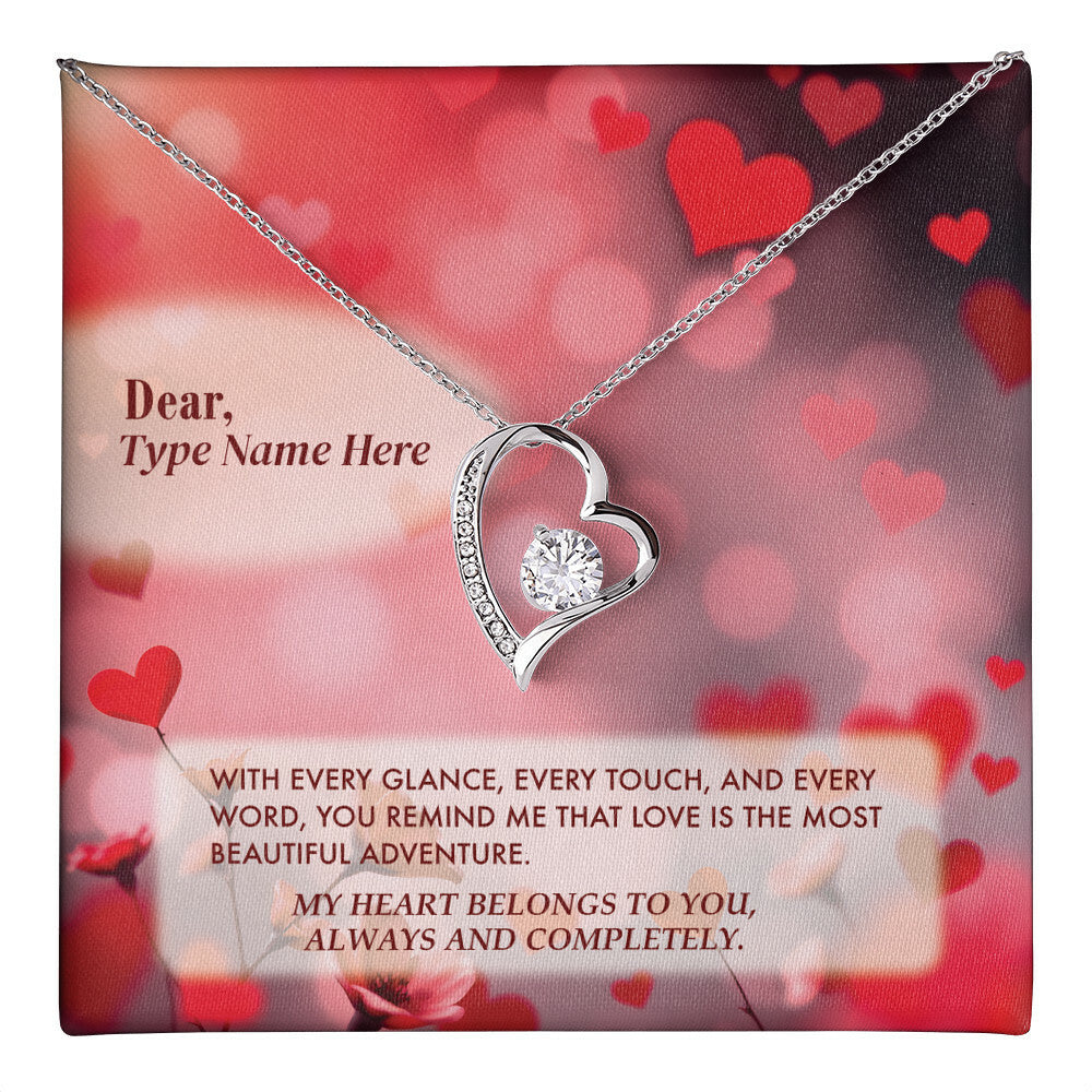 Beautiful Adventure - Forever Love Necklace With Personalize Message Card