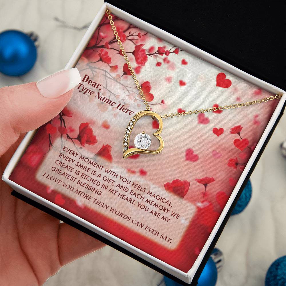 Love Beyond Words - Forever Love Necklace With Personalize Message Card
