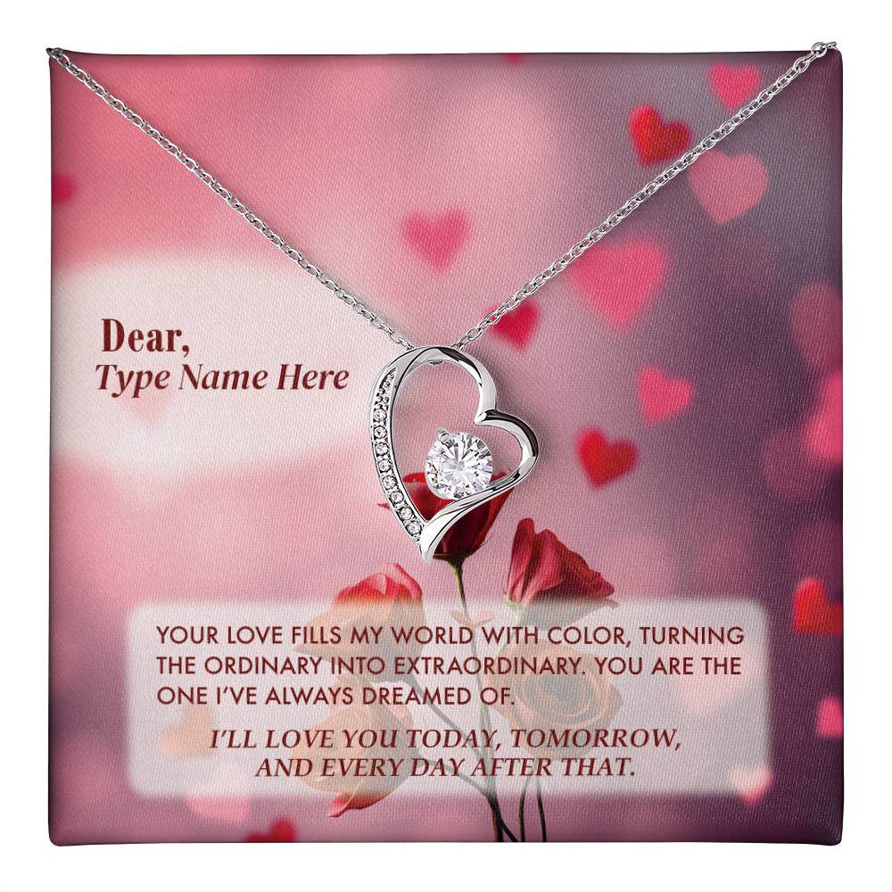 Extraordinary Love - Forever Love Necklace With Personalize Message Card