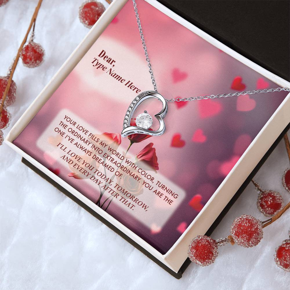 Extraordinary Love - Forever Love Necklace With Personalize Message Card