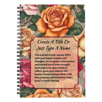 Roses 6"x8" Spiral Notebook - Personalize It