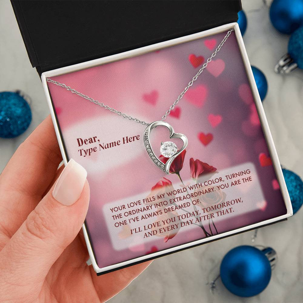 Extraordinary Love - Forever Love Necklace With Personalize Message Card