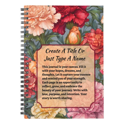 Carnations 6"x8" Spiral Notebook - Personalize It