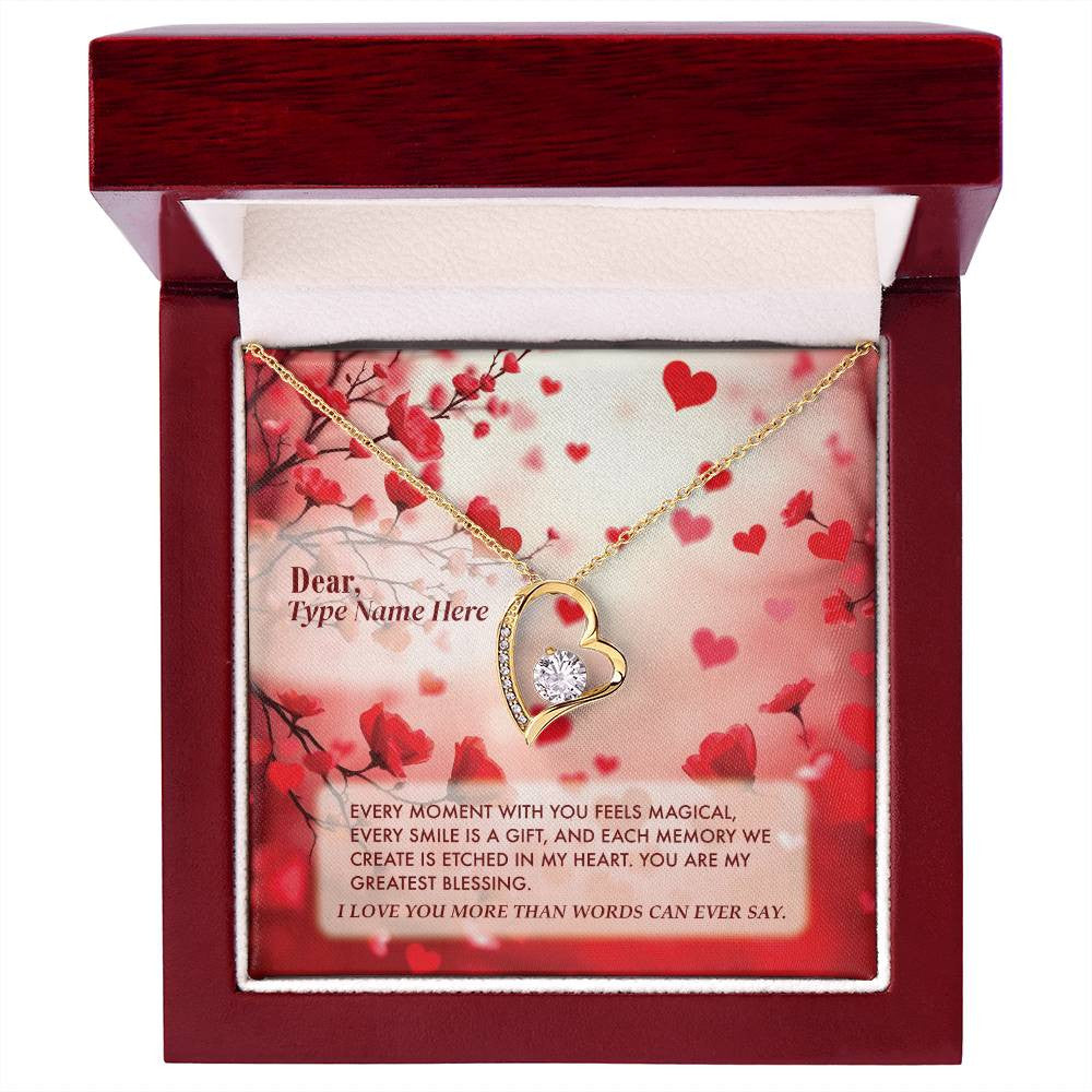 Love Beyond Words - Forever Love Necklace With Personalize Message Card