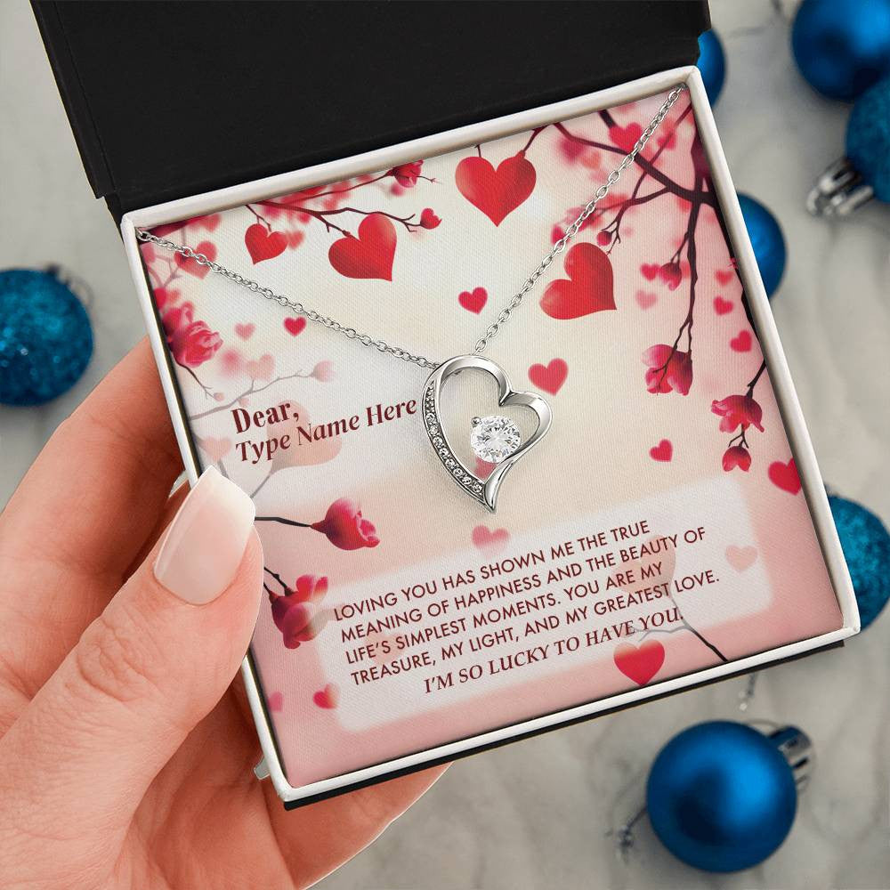Lucky in Love - Forever Love Necklace With Personalize Message Card