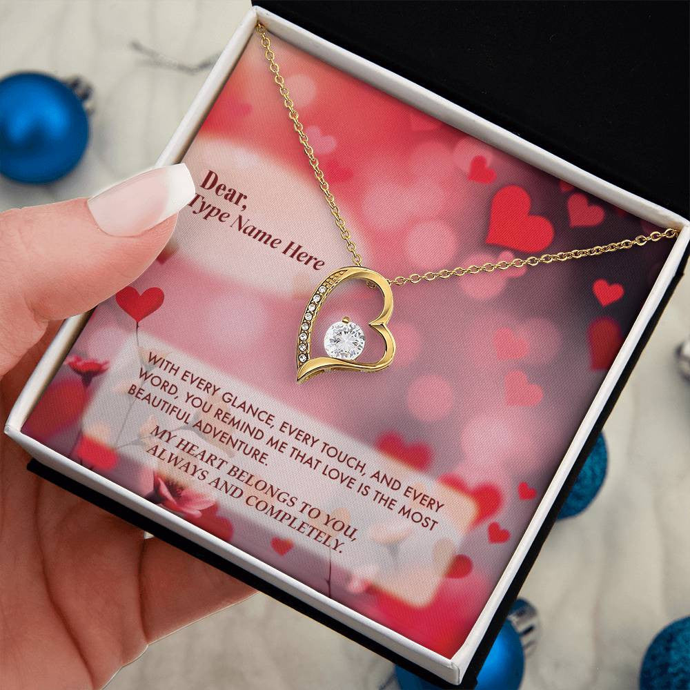 Beautiful Adventure - Forever Love Necklace With Personalize Message Card
