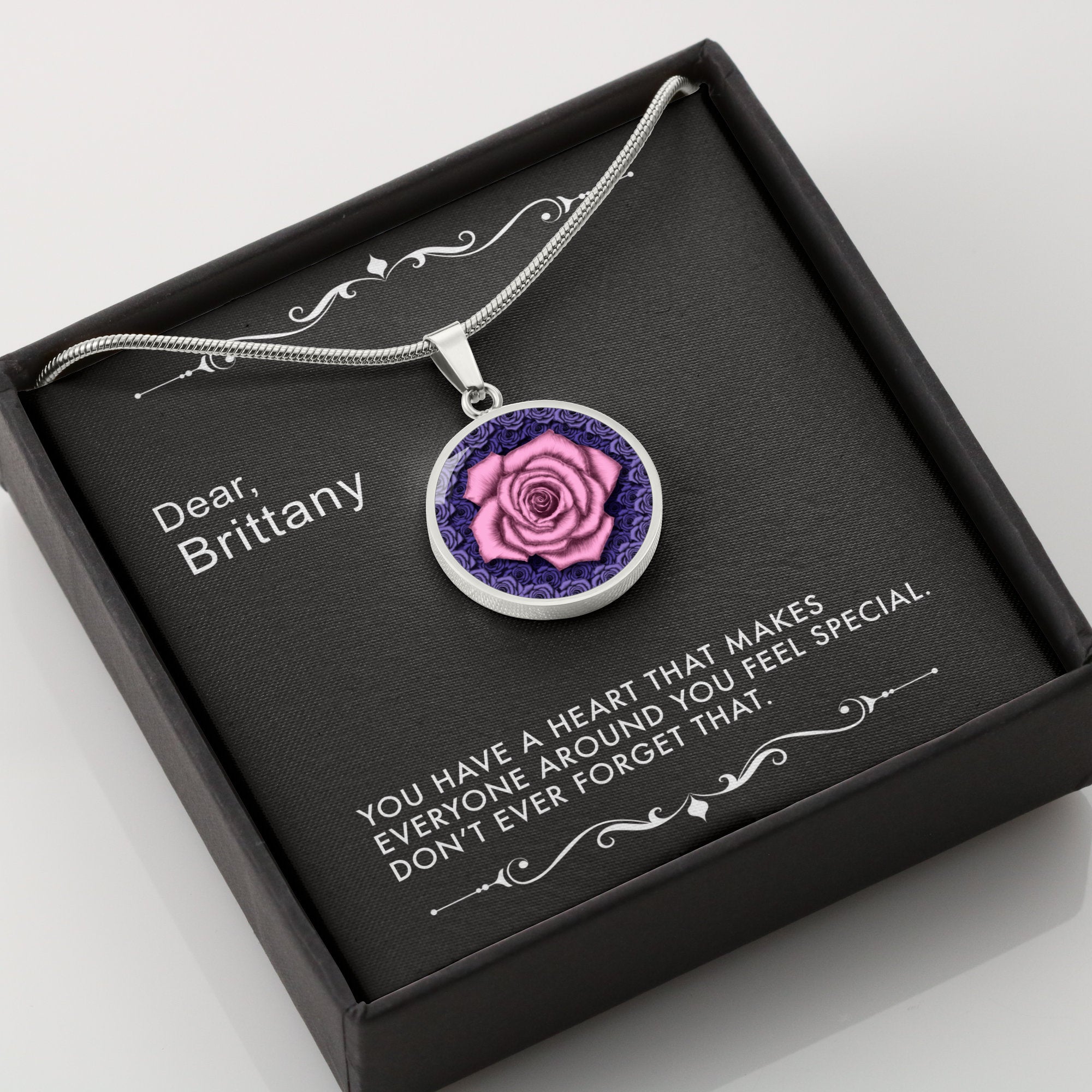 Don’t Ever Forget-The Pink Rose Pendant Necklace