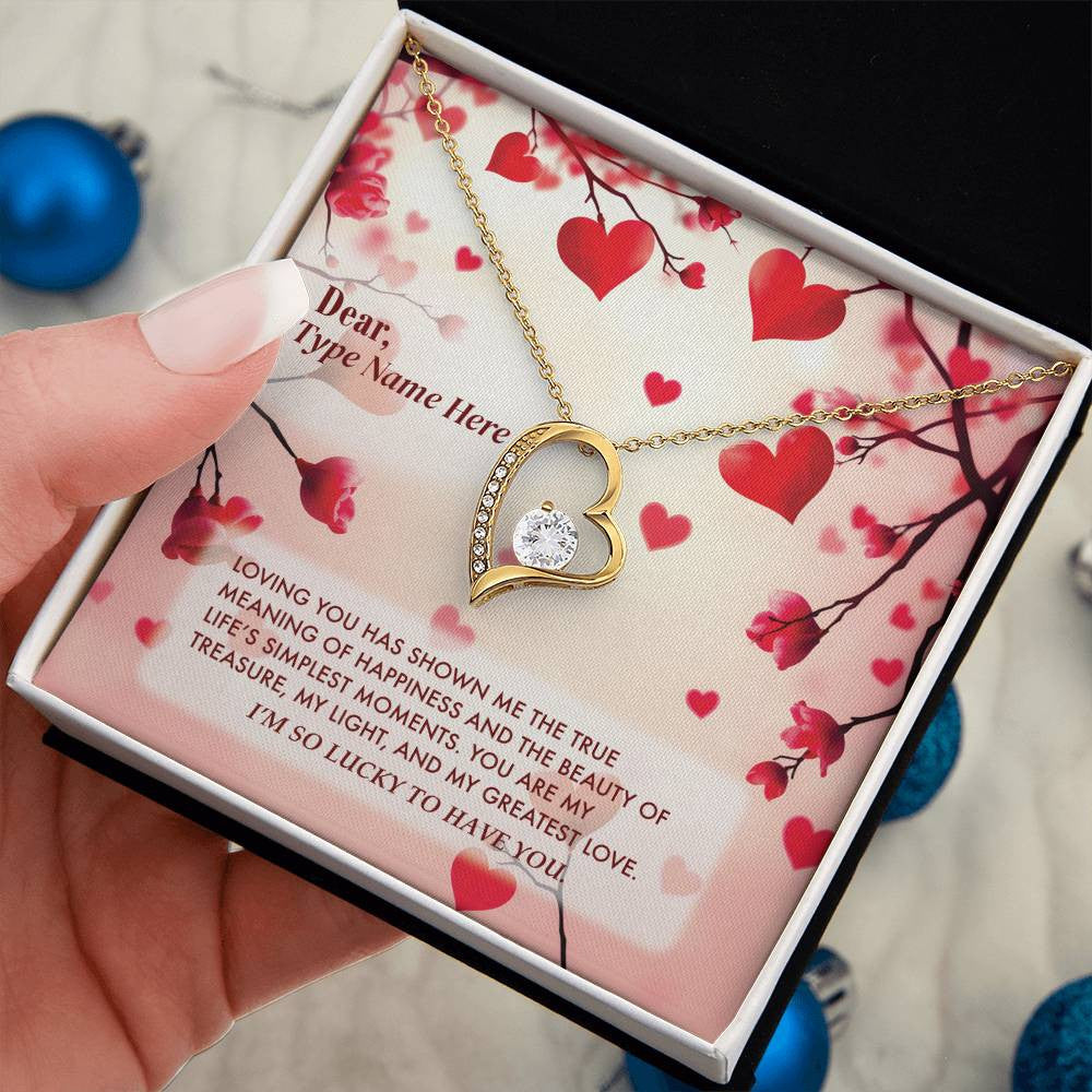 Lucky in Love - Forever Love Necklace With Personalize Message Card