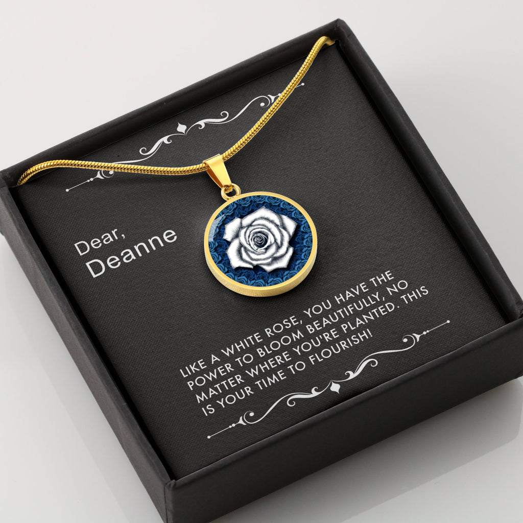 Bloom & Flourish-The White Rose Pendant Necklace
