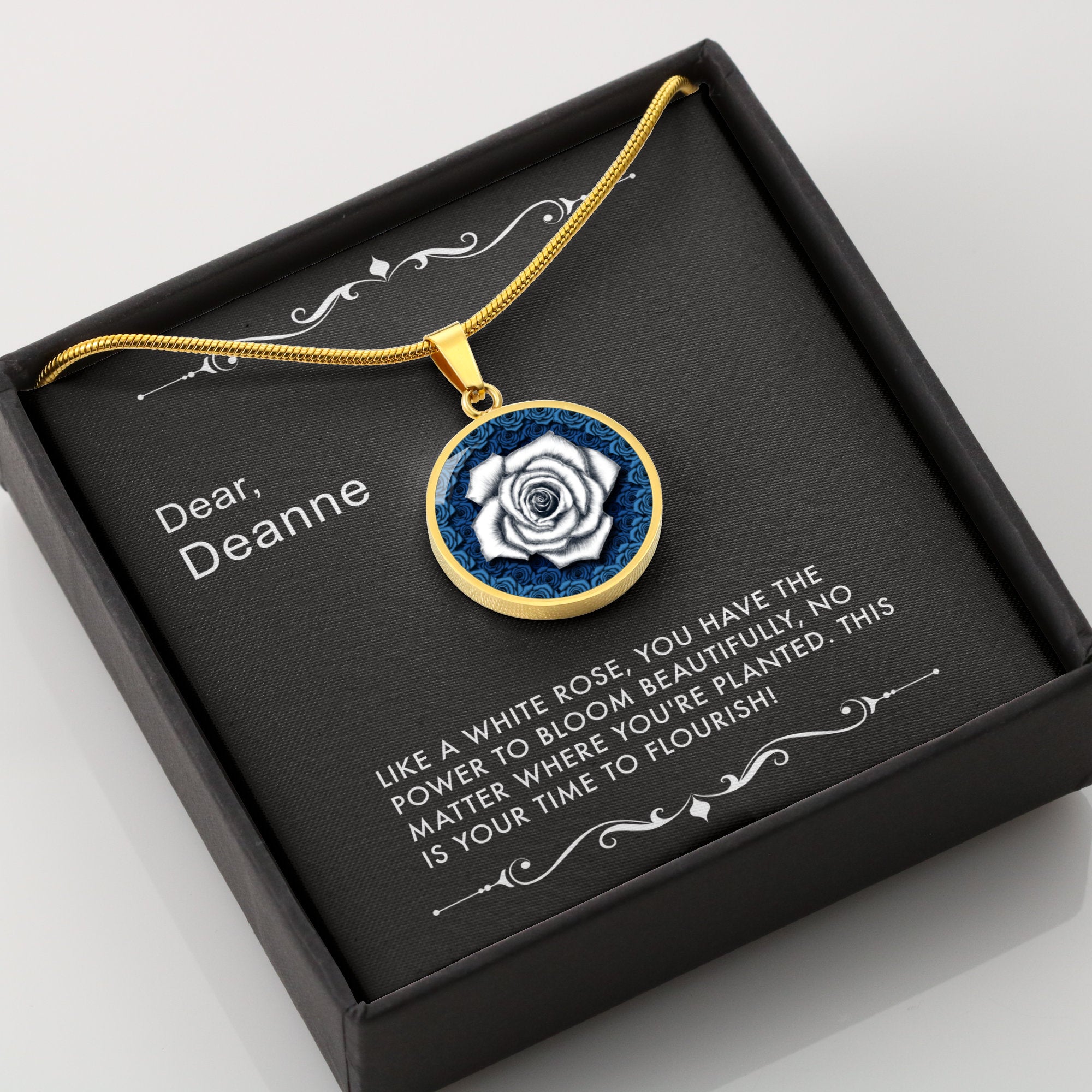 Bloom & Flourish-The White Rose Pendant Necklace