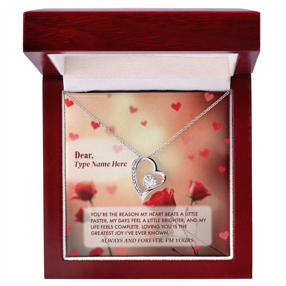 Always Yours - Forever Love Necklace Personalize Message Card