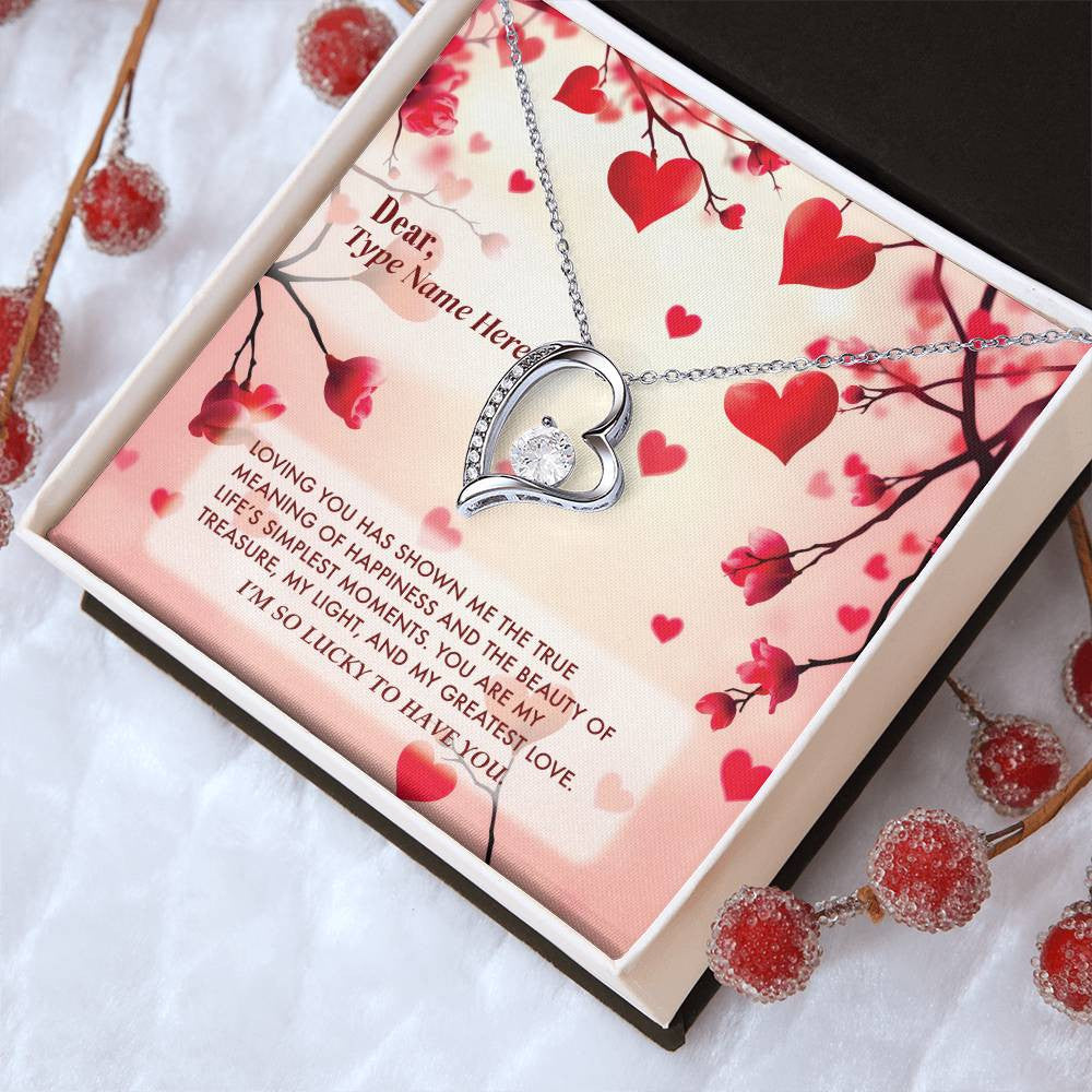 Lucky in Love - Forever Love Necklace With Personalize Message Card