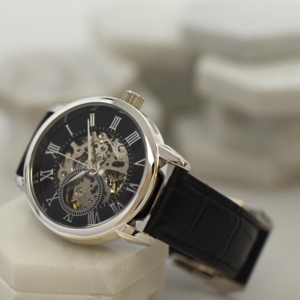 Always Yours - Men's Openwork Watch With Personalize Message Card