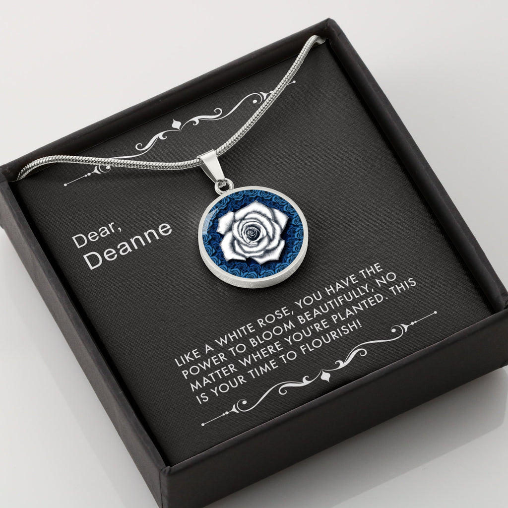 Bloom & Flourish-The White Rose Pendant Necklace