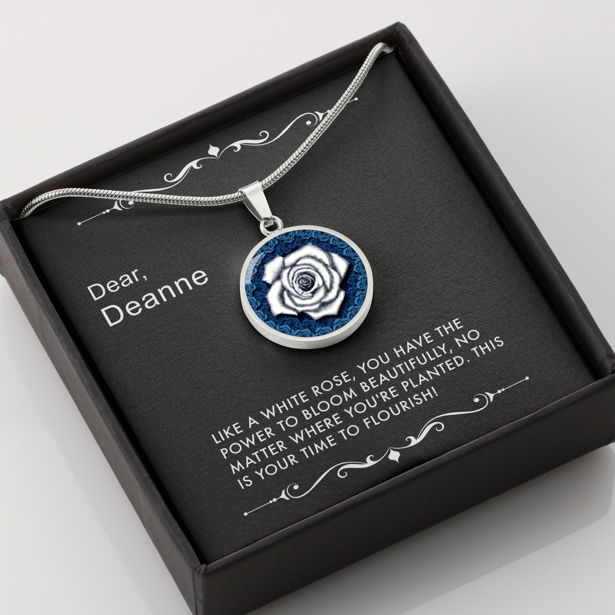 Bloom & Flourish-The White Rose Pendant Necklace