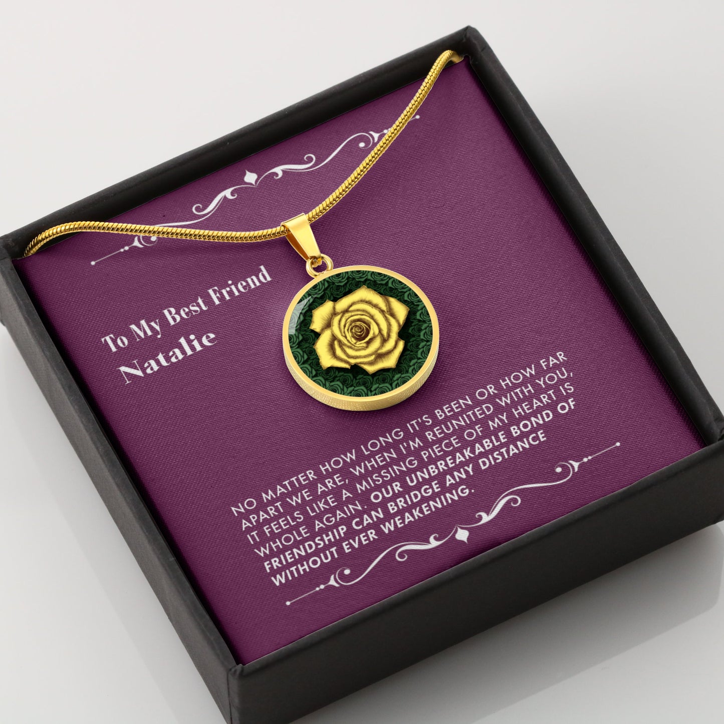 A Timeless Connection of Friendship - The Yellow Rose Friendship Pendant Necklace