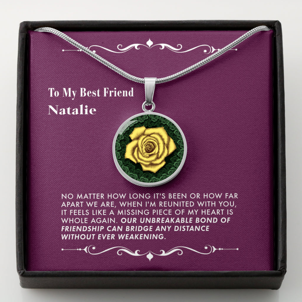 A Timeless Connection of Friendship - The Yellow Rose Friendship Pendant Necklace