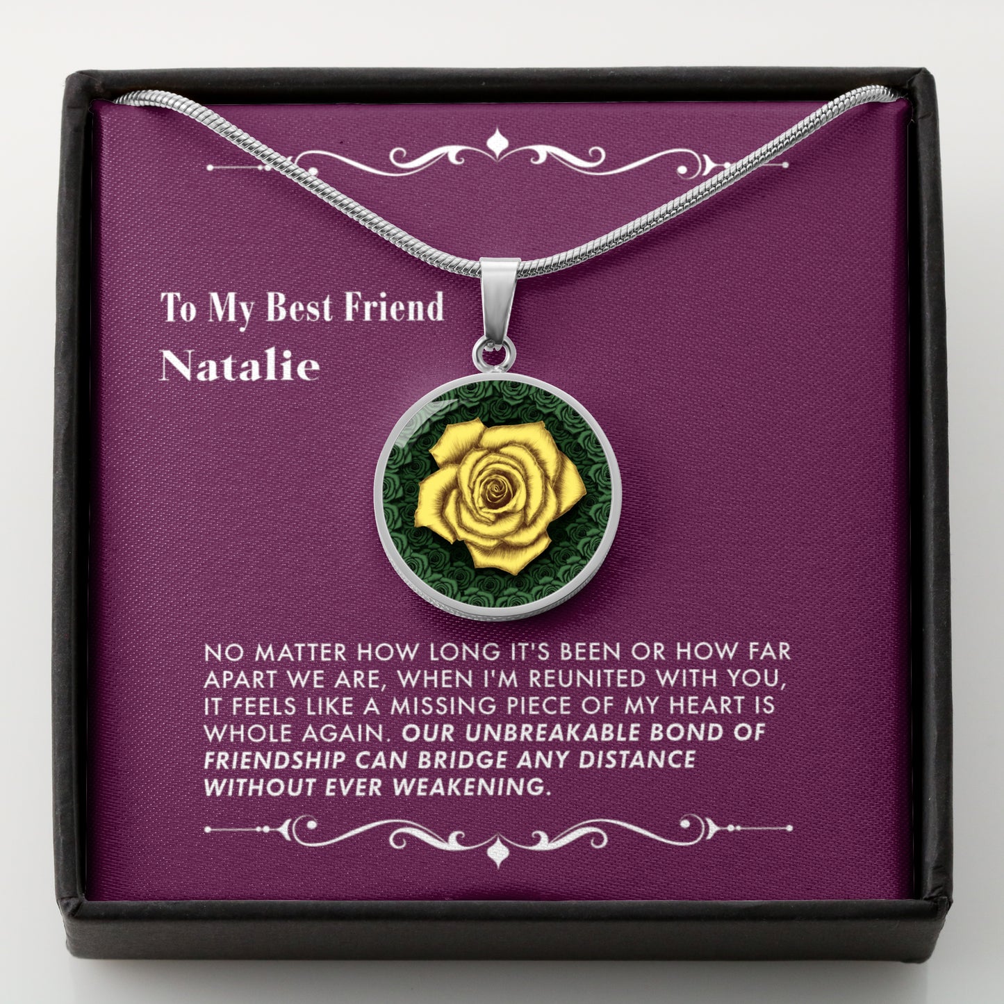 A Timeless Connection of Friendship - The Yellow Rose Friendship Pendant Necklace