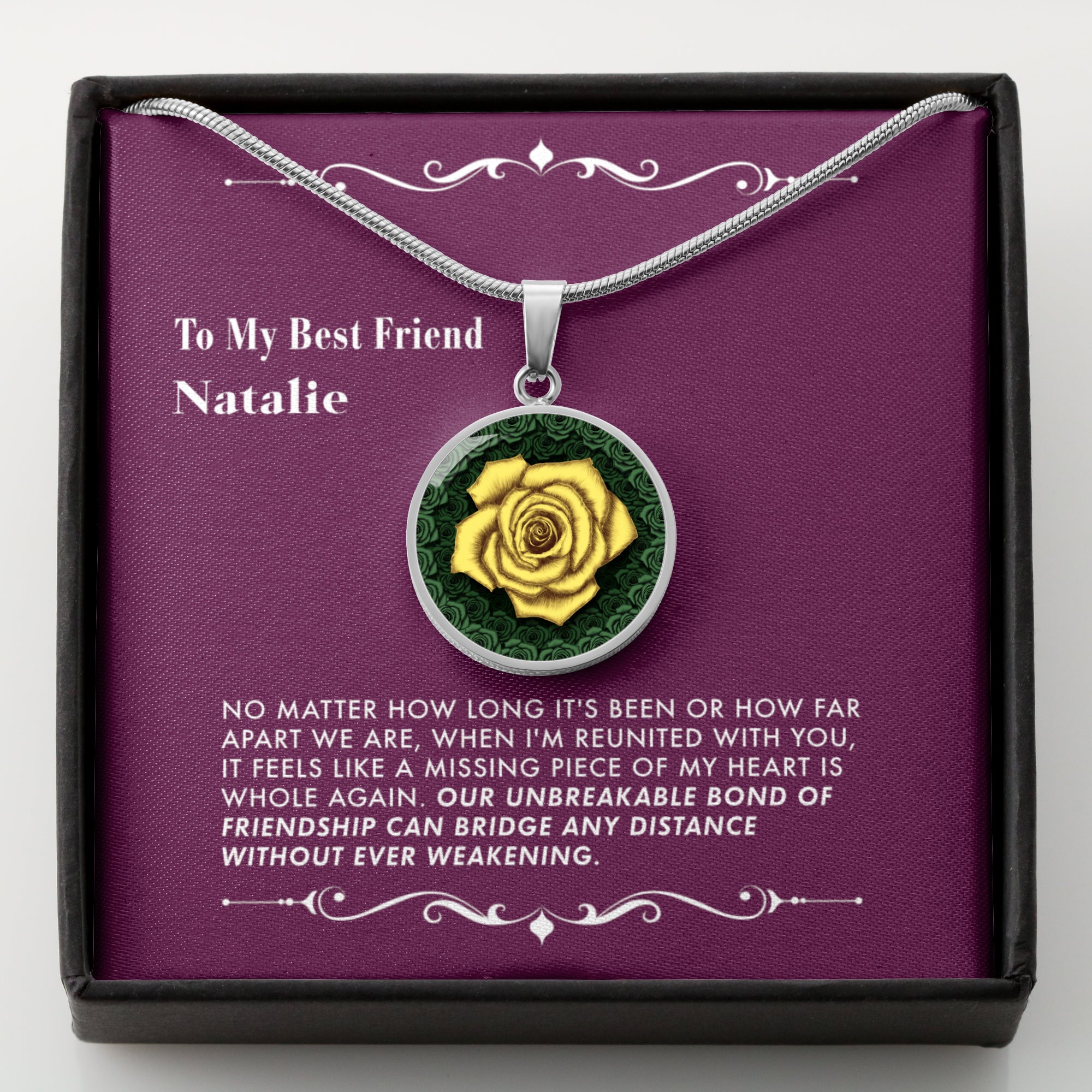 A Timeless Connection of Friendship - The Yellow Rose Friendship Pendant Necklace