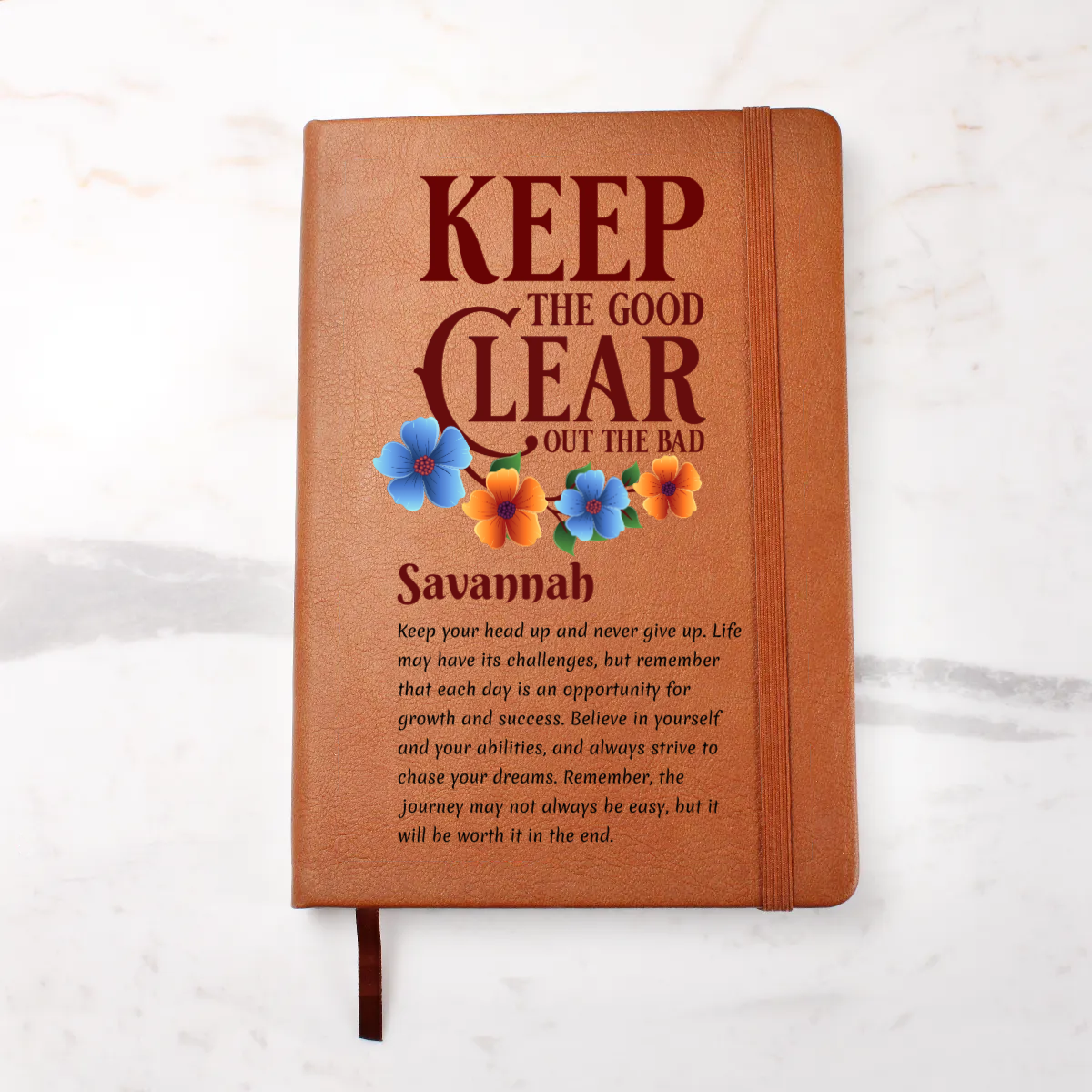 Keep The Good Clear Out The Bad Vegan Leather Journal One