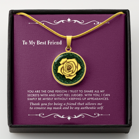 The Yellow Rose Friendship Circle Pendant Necklace 2