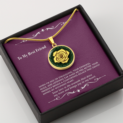 The Yellow Rose Friendship Circle Pendant Necklace 3