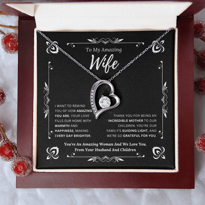 To My Amazing Wife From Husband and Children 1 - Forever Love Necklace