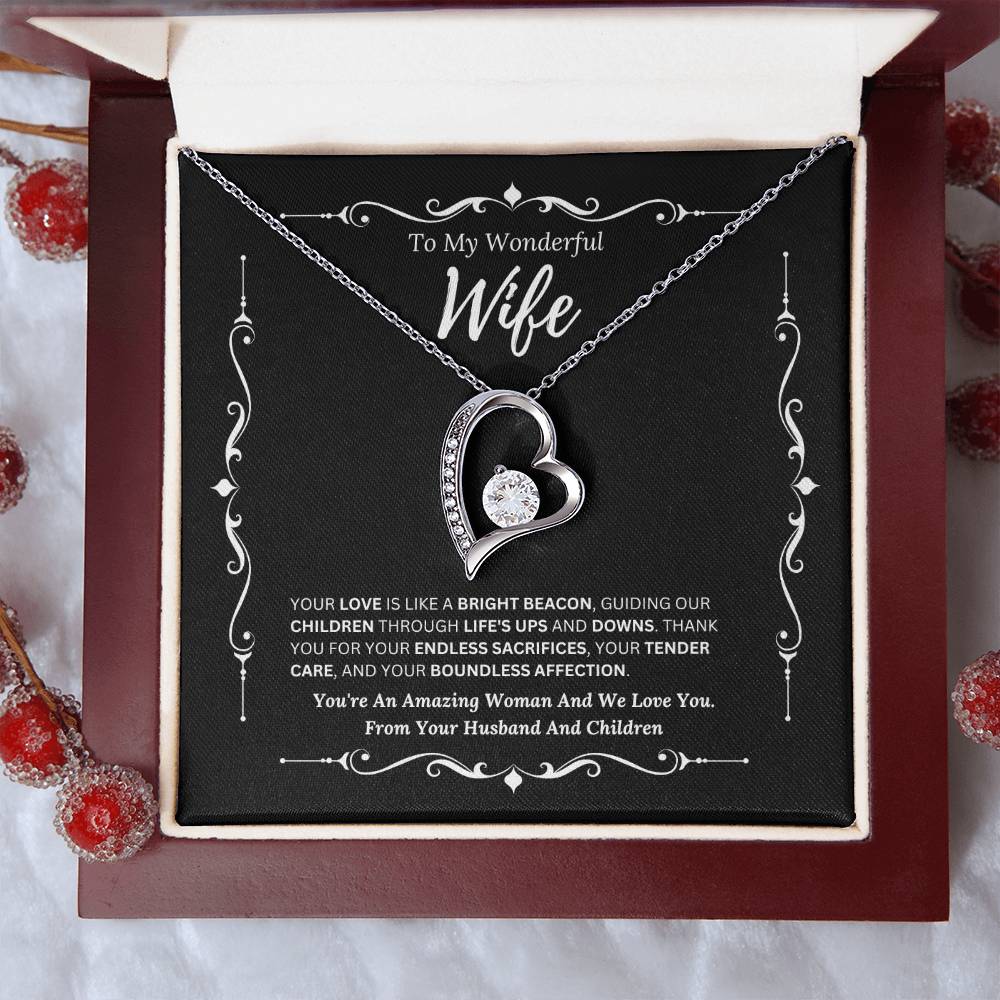 To My Amazing Wife From Husband and Children 3 - Forever Love Necklace