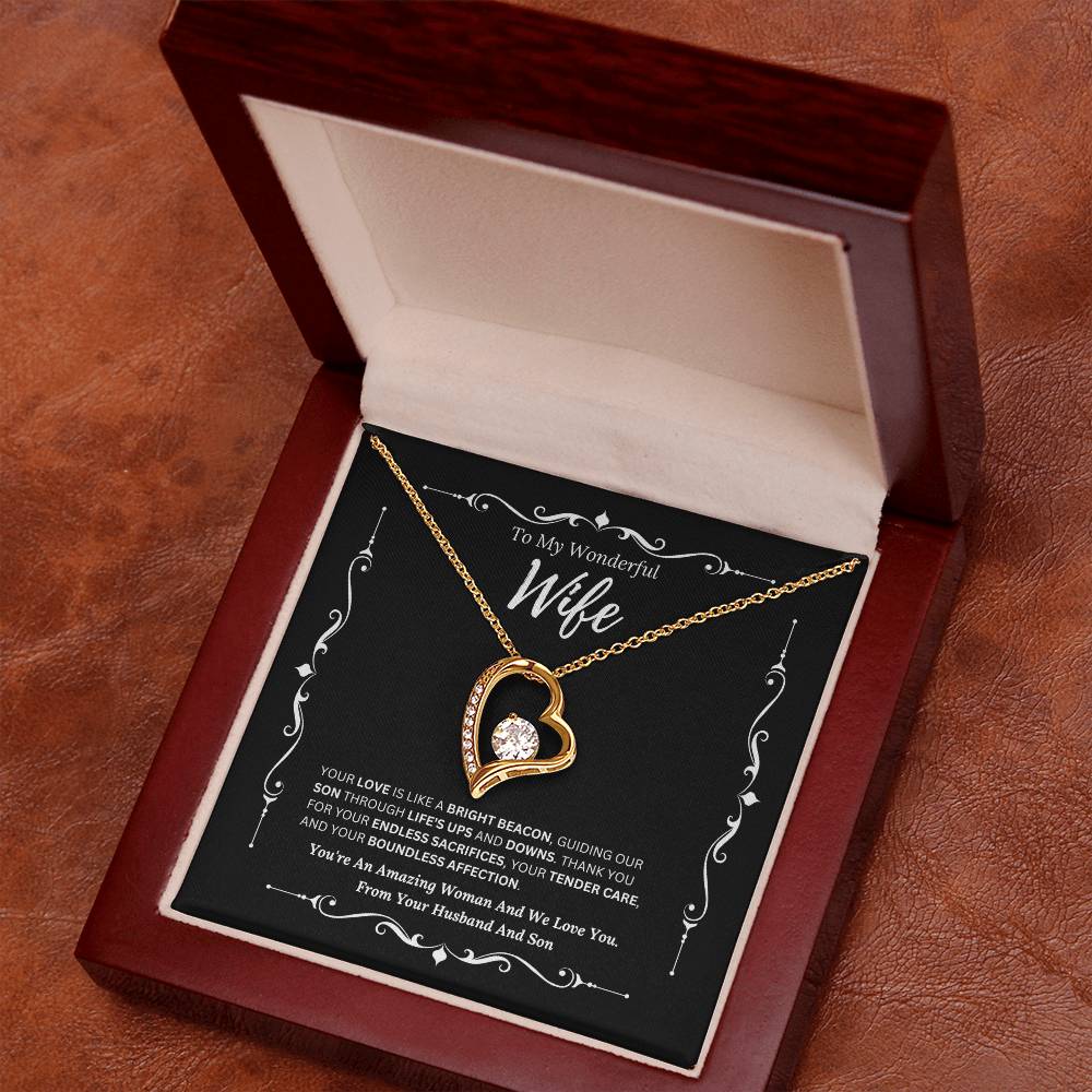 To My Amazing Wife From Husband and Son 3 - Forever Love Necklace