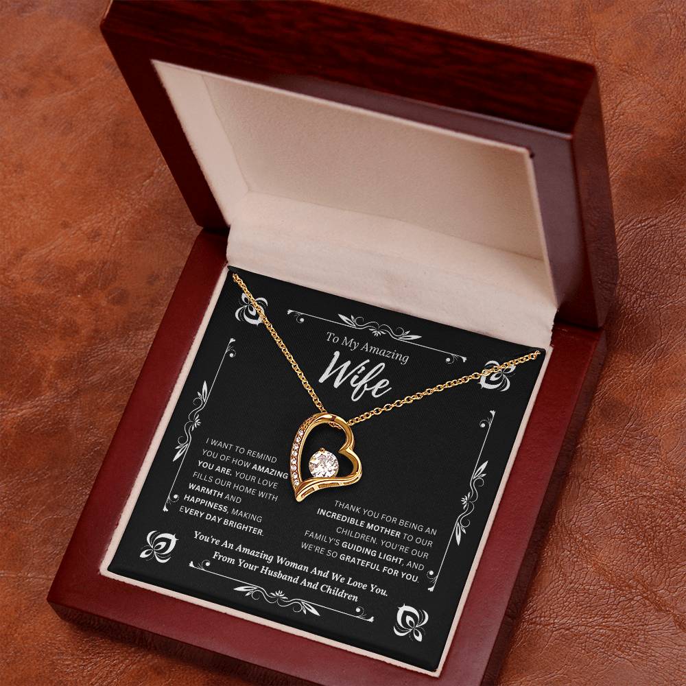 To My Amazing Wife From Husband and Children 1 - Forever Love Necklace