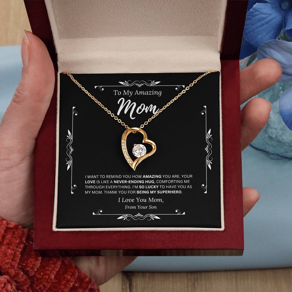 To My Amazing Mom From Son 3 - Forever Love Necklace