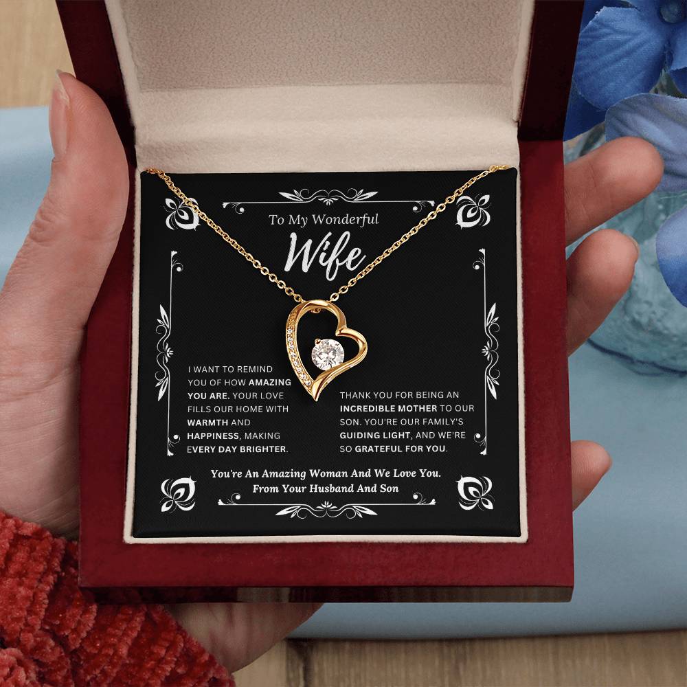 To My Amazing Wife From Husband and Son 1 - Forever Love Necklace