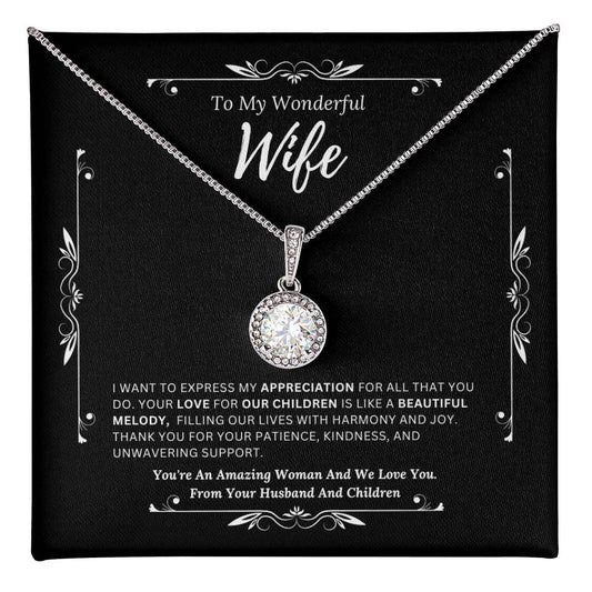 To My Amazing Wife From Husband and Children 2 - Eternal Hope Necklace